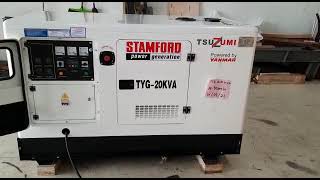 Test running silent genset TSUZUMI Yanmar 20 kva made in japan TYG20 [upl. by Horn]