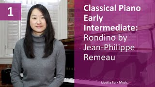 Rondino by JeanPhilippe Rameau  Classical Piano Early Intermediate  Lesson 1 [upl. by Gerhardine]