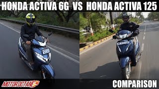 Honda Activa 6G vs Honda Activa 125 BS6 Comparison  Hindi  MotorOctane [upl. by Ytsihc]