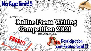 Online Poem Writing Competition 2021Online Free Poetry writing Contest 2021 Certificates for all [upl. by Tarabar631]