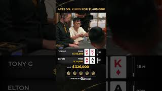 Tony G and Elton Clash in a 1485000 Pot 💥 tritonpoker poker shorts [upl. by Panthia]