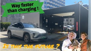 I try the NIO battery swap technology NIO ES6 [upl. by Hgielime649]