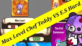 Maxed Out 1000 Leveled Chef Teddy VS The Evil Summoner Hard  Summoners Greed [upl. by Tterrej]