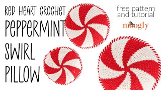 How to Crochet Peppermint Swirl Pillow [upl. by Ubana576]