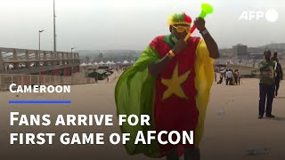 FootballAFCON Fans arrive at stadium for AFCON opener CameroonBurkina Faso  AFP [upl. by Ailyt]