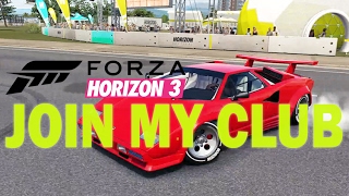 JOIN MY NEW CLUB ONLINE  INSANE COUNTACH  Forza Horizon 3 with Steering Wheel [upl. by Godric]