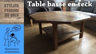 TRANSFORMER UNE TABLE DE JARDIN EN TECK EN TABLE BASSE UPCYLCINGRECYLCING [upl. by Cherri215]