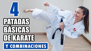 4 PATADAS BASICAS DE KARATE  Combinación de Piernas [upl. by Eintroc]