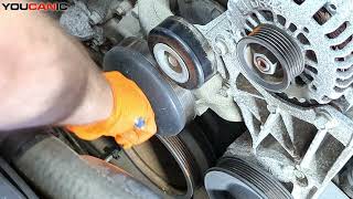 How to Replace Serpentine Belt on ChevyGM Vehicles with 53L V8 Engine Silverado Sierra Tahoe [upl. by Ilamad]