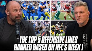 Who Were The Top 5 Offensive Lines From NFLs Week 1 Games  Pat McAfee Show [upl. by Lleneg]