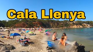 4K BEACH WALKING AT CALA LLENYA BEACH IBIZA  Las Summer FootagePlaya De Cala Llenya [upl. by Cooperman]