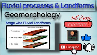 Fluvial processes amp landforms1ST SEMBySagarika Naggeography [upl. by Zoellick329]