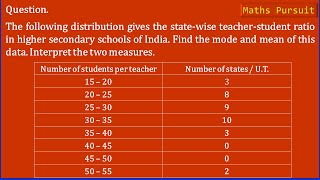 The following distribution gives the statewise teacherstudent ratio in higher secondary schools [upl. by Eikram535]