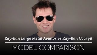 Ray Ban Aviator vs Ray Ban Cockpit Model Comparison [upl. by Nosyerg]