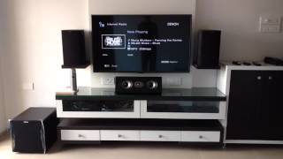 Polk TSX 220b TSX 150c T15 Velodyne Impact 12 Denon x1200w [upl. by Refotsirhc]