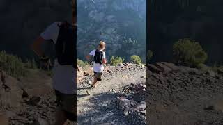 Courtney Dauwalter running into Ouray at Mile 53 of the Hardrock 100 [upl. by Gallager]