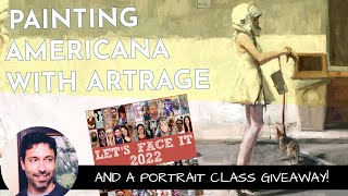 Painting Americana My Way and a Portrait Class Giveaway for Artrage [upl. by Anirtac]