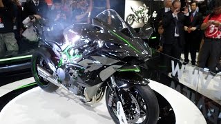 Kawasaki Ninja H2 R WalkAround at Intermot  Visordown Exclusive [upl. by Eiramave]