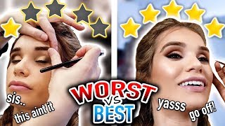 I Went to the WORST REVIEWED amp BEST REVIEWED Makeup Artists in My CITY 1 STAR VS 5 STAR [upl. by Llezo]