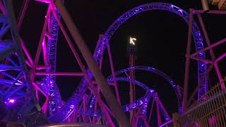 HangTime at Knotts Berry Farm Off Ride Nighttime Footage  4K Non Copyright [upl. by Tiff355]