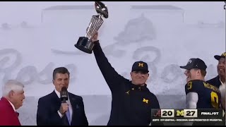 Rose Bowl trophy presentation after Michigan wins in overtime [upl. by Raphael]