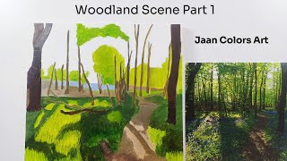 Oil Painting a Woodland Scene  Timelapse  Jaan Colors Art [upl. by Annaillil378]