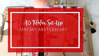 A5 FiloFax JanuaryFebruary SetUp [upl. by Sucrad985]