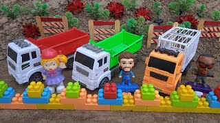 Clears the Way for Trucks and Dumpers  Excavator Cranes Truck for toddlers  Toys Videos [upl. by Annairba621]