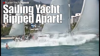 Sailing Yacht Ripped Apart after Running Aground in Hawaii  SYN Short [upl. by Ennairrac]