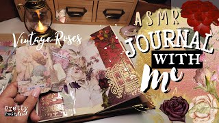 ASMR Vintage Roses  Journal With Me  Paper Sounds Creative Journaling Ideas Calming and Relaxing [upl. by Attenreb483]