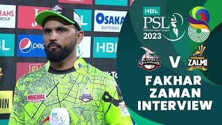 Fakhar Zaman Interview  Lahore Qalandars vs Peshawar Zalmi  Match 15  HBL PSL 8  MI2T [upl. by Aridatha]