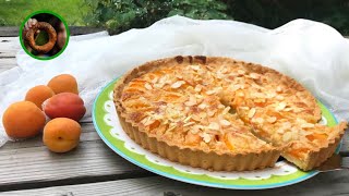 Französische APRIKOSENMANDEL TARTE  Aprikosenkuchen mit Marzipan [upl. by Reggy]