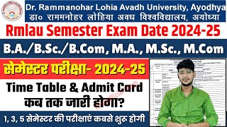 rmlau exam date  rmlau ugpg exam date  rmlau news today  rmlau exam time table 2024​25 [upl. by Aizti]