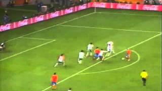 David Villa Great Goal vs Portugal World Cup 2010 [upl. by Yniattirb]