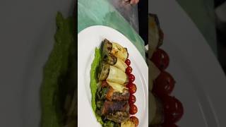 Aubergine cannelloni Parmigiana food plating chef subscribe shorts [upl. by Acinaj]