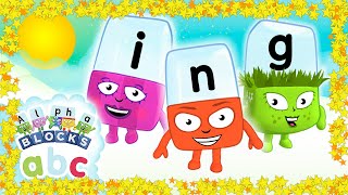 Alphablocks  Letter Teams Meet ING  Learn to Read  Back To School [upl. by Tevis]