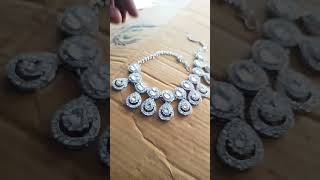 Full AD STONE NECKLACE set wedding weddingaccessories neckdesign [upl. by Bjork99]