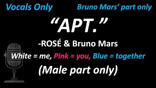 Vocals Only ROSÉ amp Bruno Mars  APT Male Part Only  Duet  Cover  You Sing as ROSE [upl. by Nosreip]