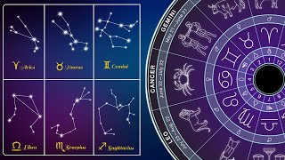 Zodiac Constellations in the Night Sky  12 Astrological Signs  Animation [upl. by Lakin]