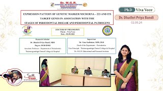 PhD Viva Voce Dr Dhathri Priya Bandi  020924  DrUma Sudhakar  TMDCampH SamPhotographyChennai [upl. by Ashraf426]