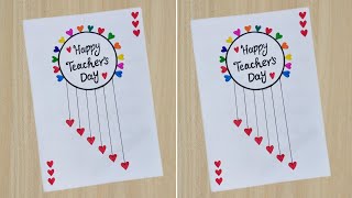 Teachers Day Card From White Paper Teachers Day Greeting Card Happy Teachers Day Card idea [upl. by Alekram212]