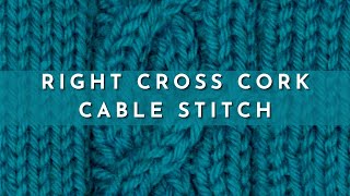 How to Knit the Right Cross Cork Cable Stitch  Knitting Stitch Pattern  English Style [upl. by Elohcin28]