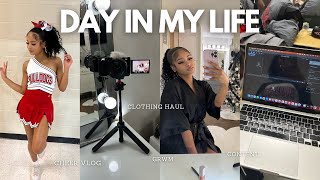 DAY IN MY LIFE as a SENIOR in High School Grwm Fashion Nova Haul Cheer Vlog etc  Vlogmas Day 6 [upl. by Gustie41]