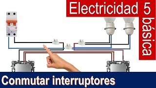 Electricidad básica 5 conmutar dos interruptores Bricocrack [upl. by Jerrold568]