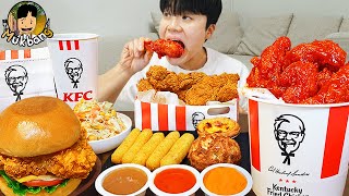 ASMR MUKBANG KFC 양념 치킨먹방 치즈 햄버거 치즈스틱 후라이드치킨 amp 레시피 CRISPY FRIED CHICKEN CHEESE BURGER EATING SOUND [upl. by Yelsna]