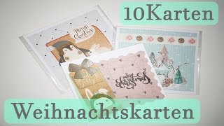 DIY ✿ Karteninspiration 10 karten aus 3D Stanzblöcken ✿ Weihnachtskarten ✿ Basteln mit Papier [upl. by Celie]