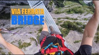 Via Ferrata bridge jump in Lauterbrunnen [upl. by Ivatts]