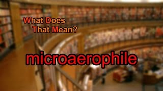 What does microaerophile mean [upl. by Coshow]