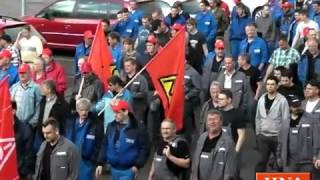 Warnstreik im Metallgewerbe 1400 Metaller aus Kassel auf der Straße [upl. by Tarr471]