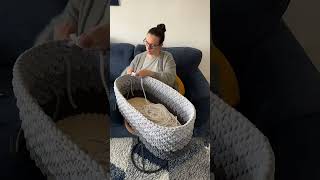 Grey Ombré Moses Basket crocheting baby crochetmosesbasket [upl. by Early279]